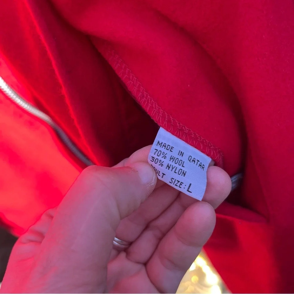 MARLBORO ~ Reversible Wool Men’s Red and Black Zip Jacket with Logo and Pockets - Picture 11 of 15
